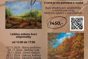 Kurz olejomalby 30.11.2024 - "Sakura, květiny". v Bílině